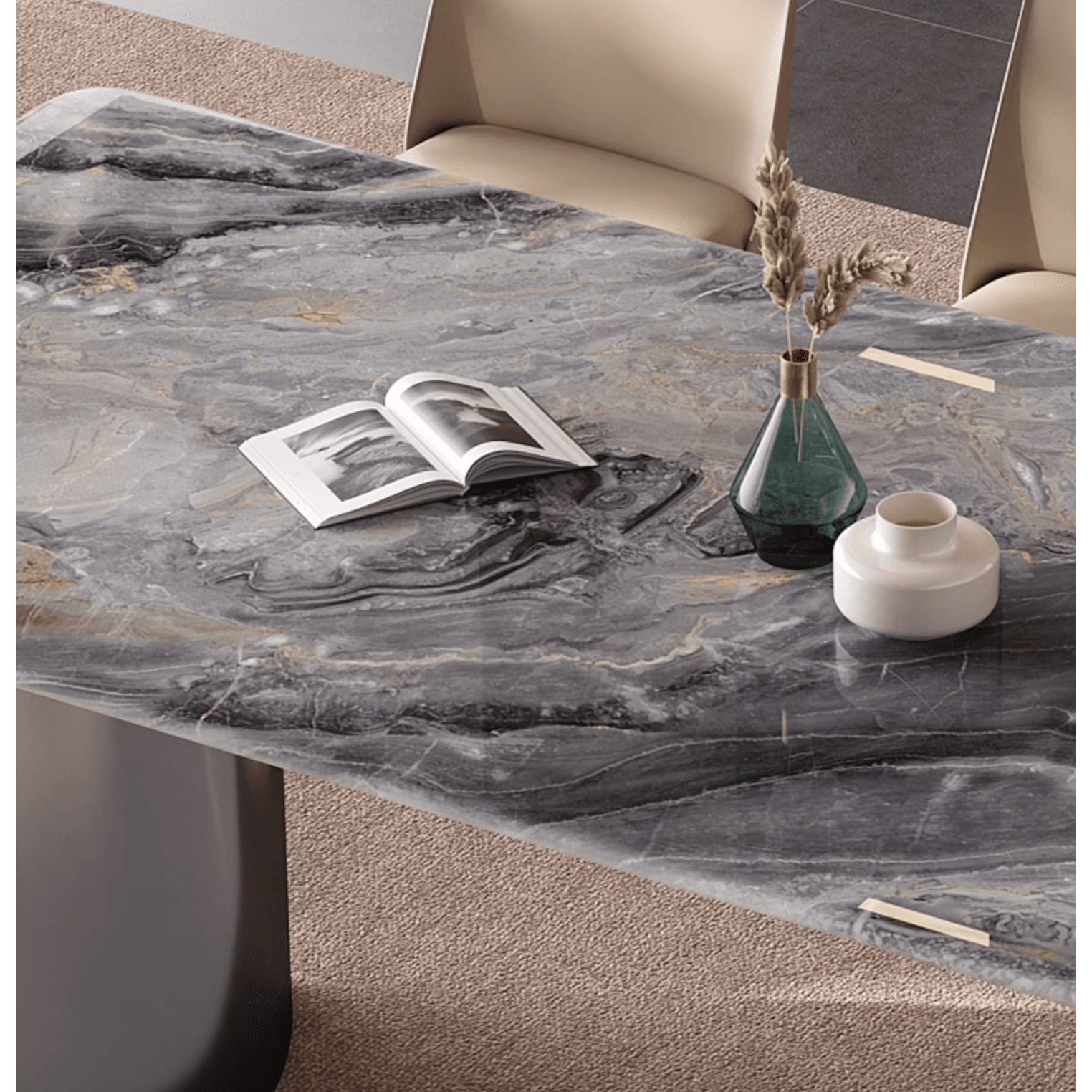Luxe Dining Company:Angela Dining Table, Marble