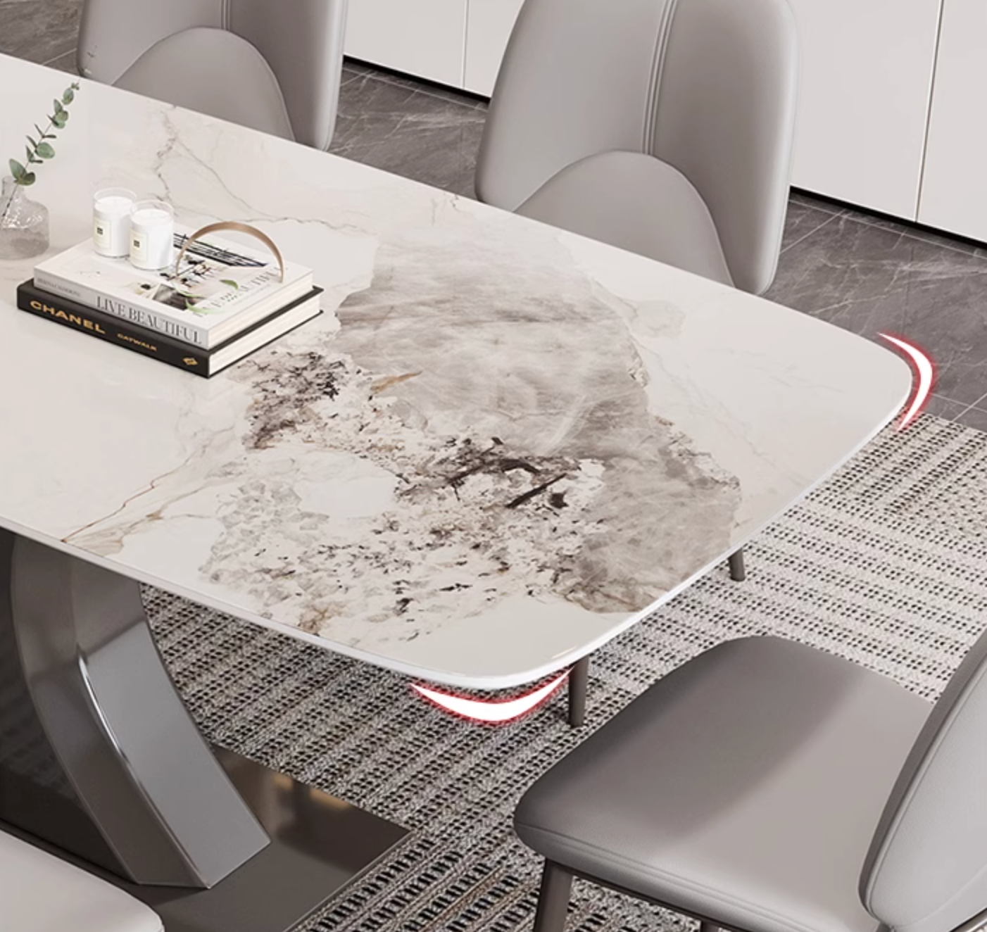 Luxe Dining Company:Elena Dining Table, Marble