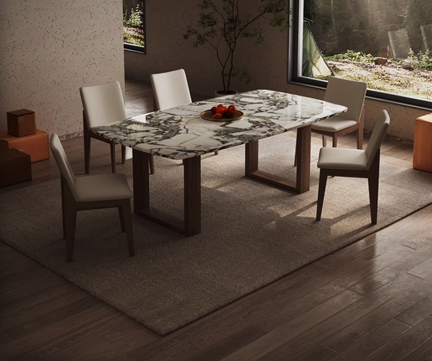 Luxe Dining Company:Donovan Dining Table, Marble