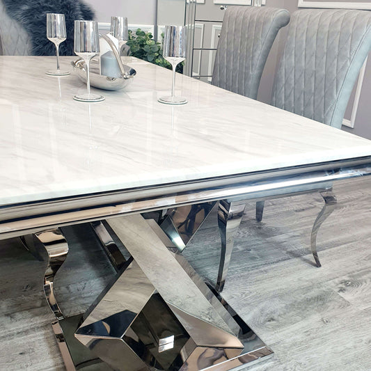 Xavia 1.8m Dining Table - Luxe Dining Company White Dining Tables