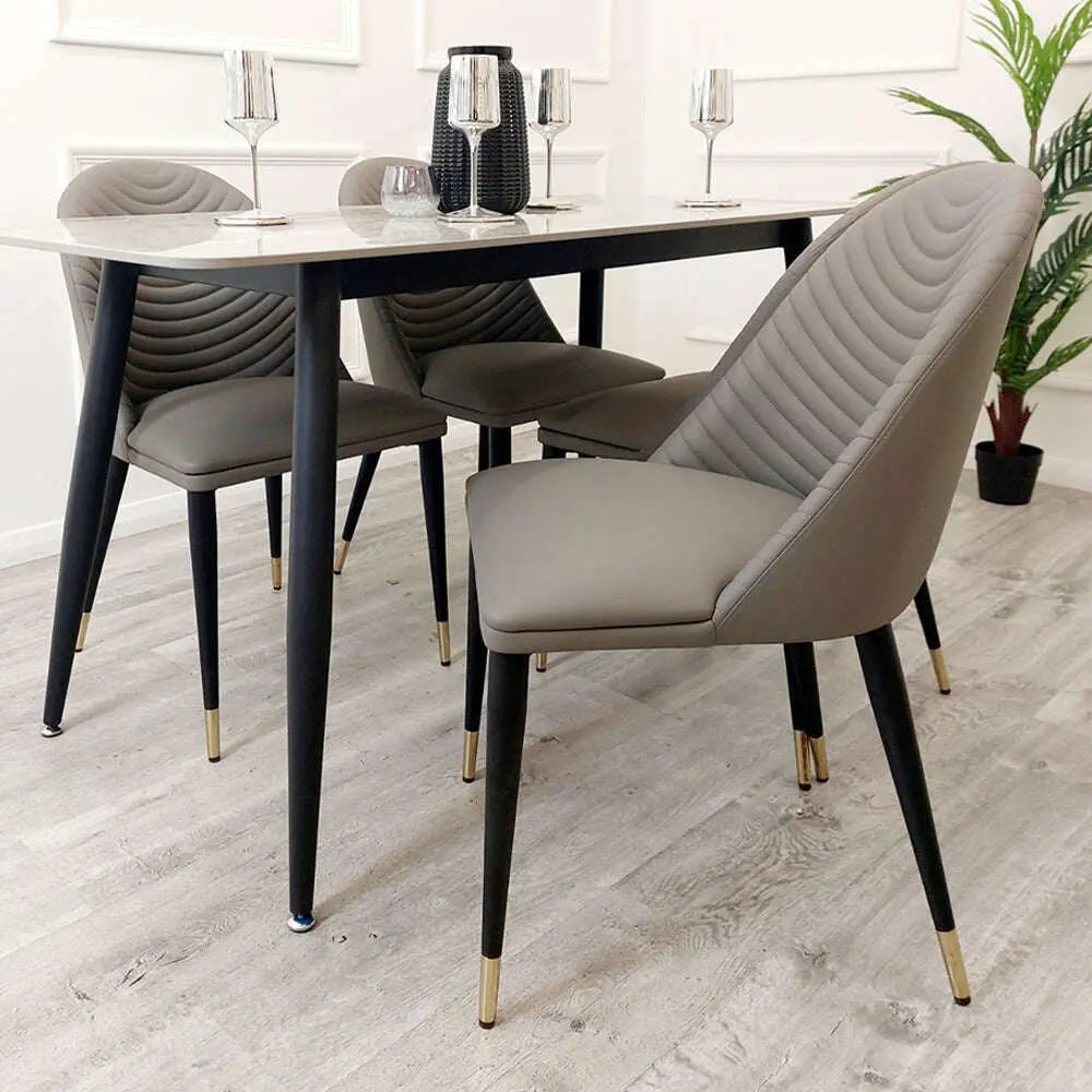 Alba Dining Chair (Set Of 4) - Luxe Dining Company Grey Dining Chair