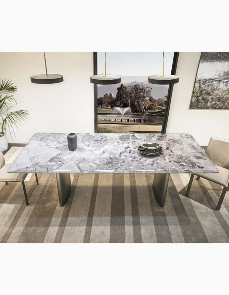 Luxe Dining Company:Natural Marble Dining Table