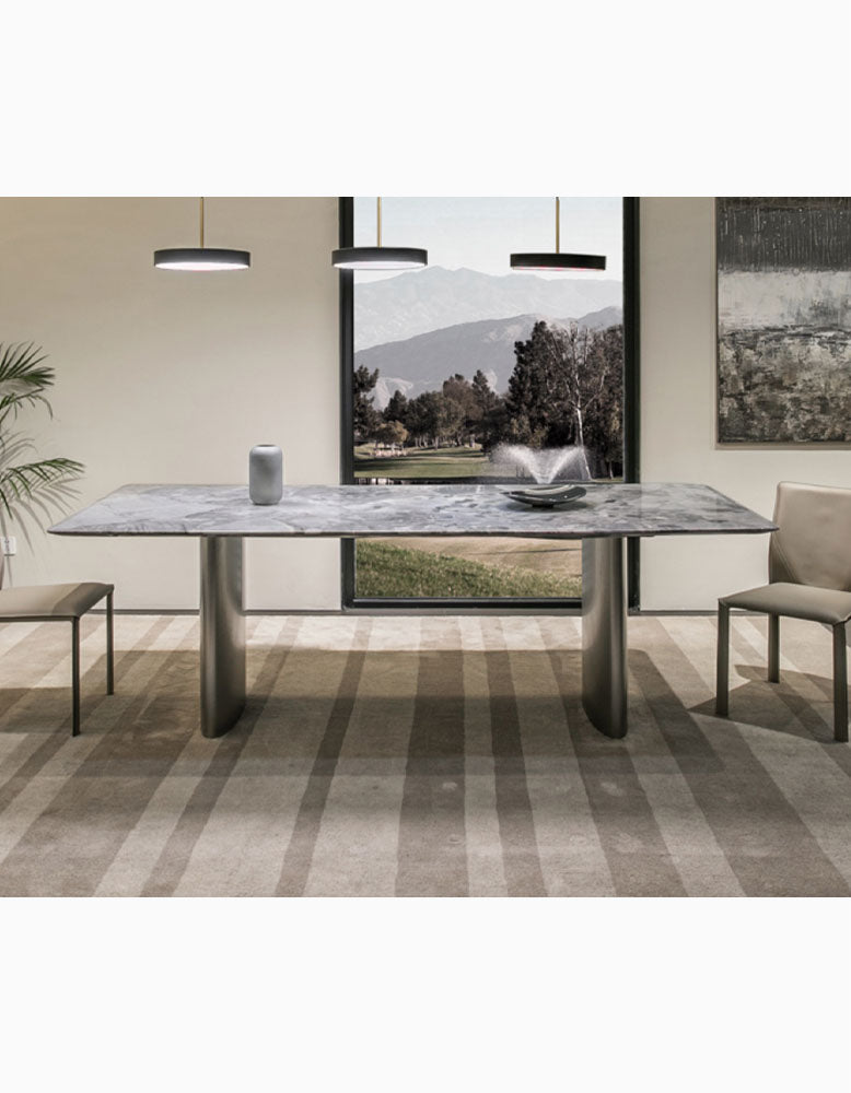 Luxe Dining Company:Natural Marble Dining Table