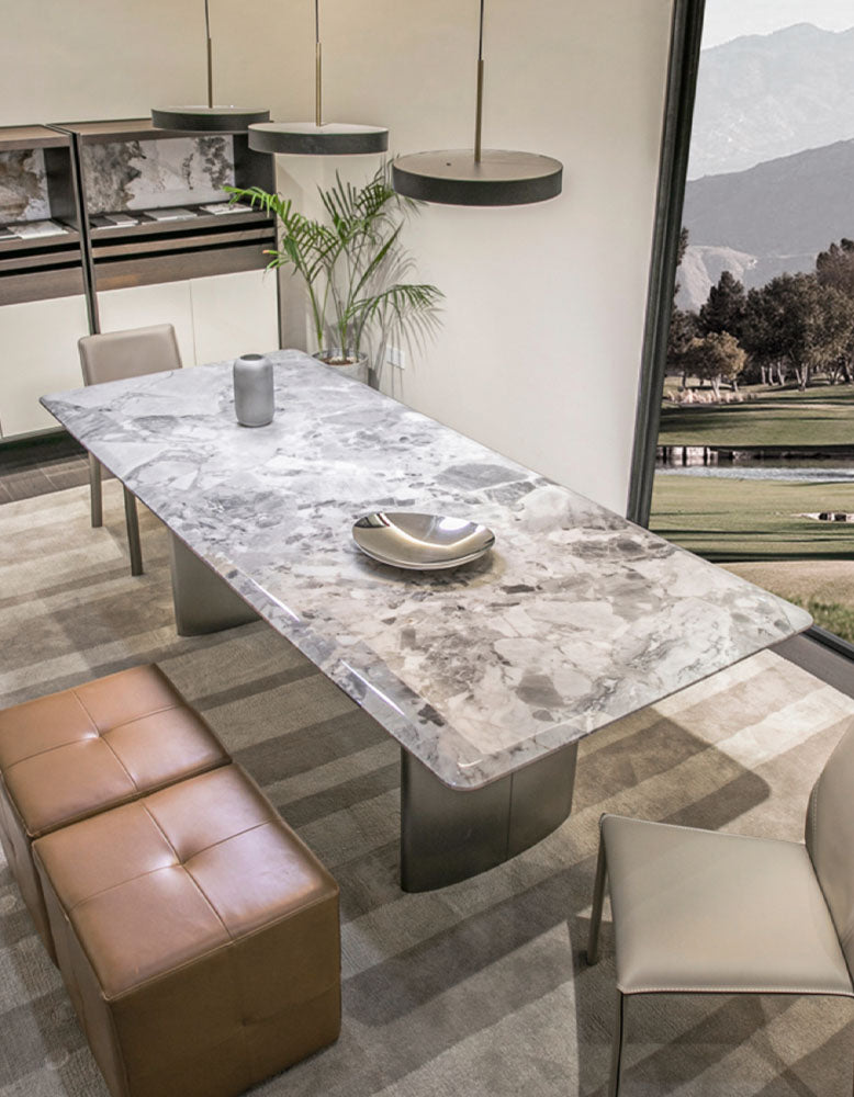 Luxe Dining Company:Natural Marble Dining Table