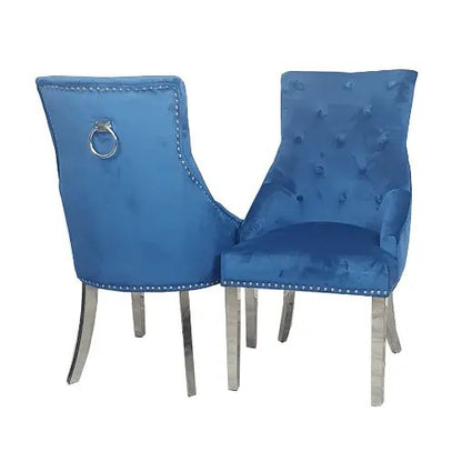 Duke Dining Chair (Set Of 4) - Luxe Dining Company Blue Velvet Dining Chair