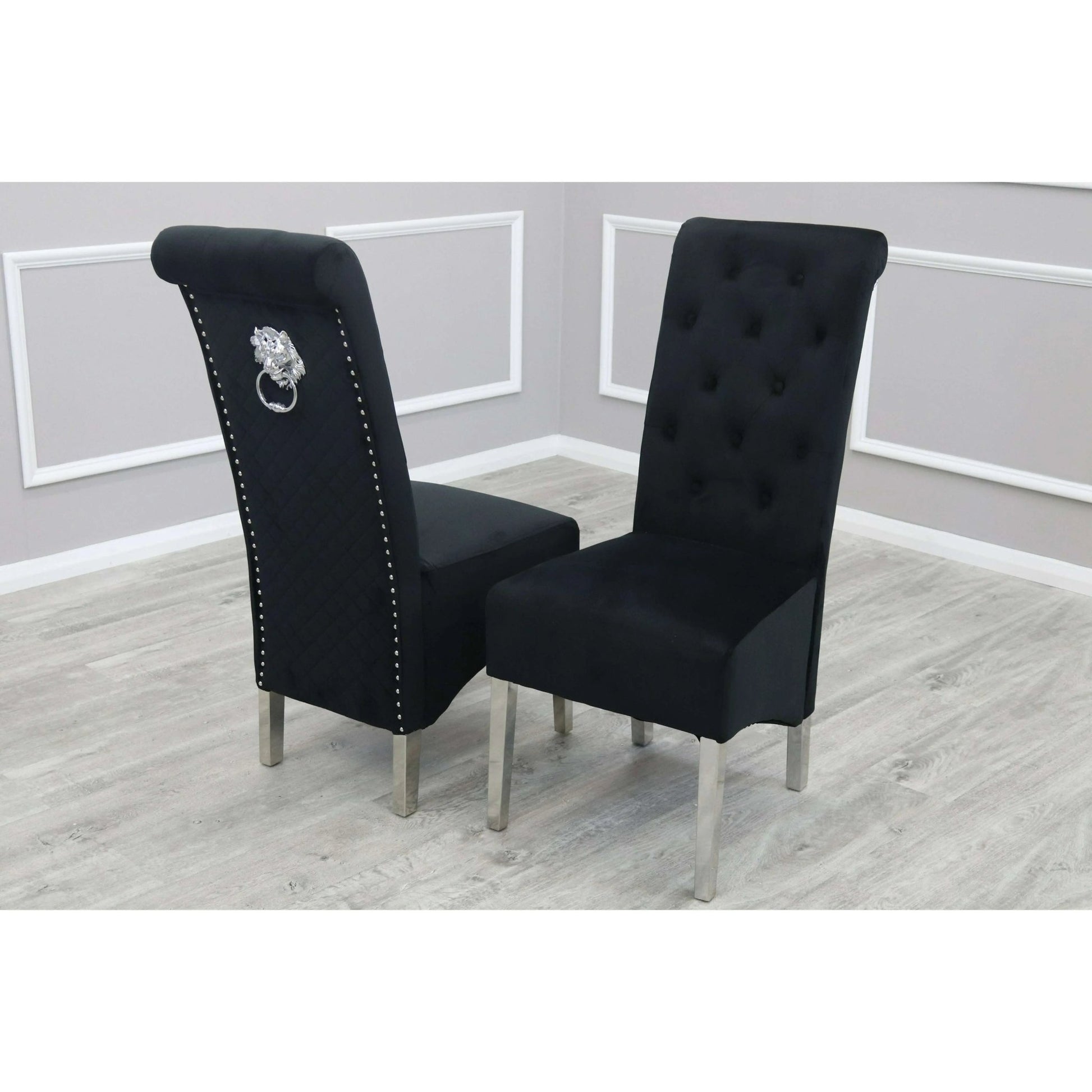 Emma Dining Chair (Set Of 4) - Luxe Dining Company Black Velvet Dining Chair