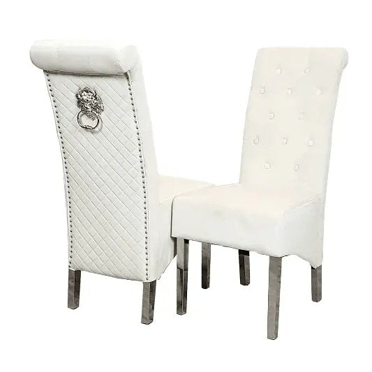 Emma Dining Chair (Set Of 4) - Luxe Dining Company Cream Velvet Dining Chair