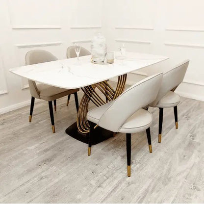 Orion 1.8m Dining Set - Luxe Dining Company Four Chairs Dining Sets