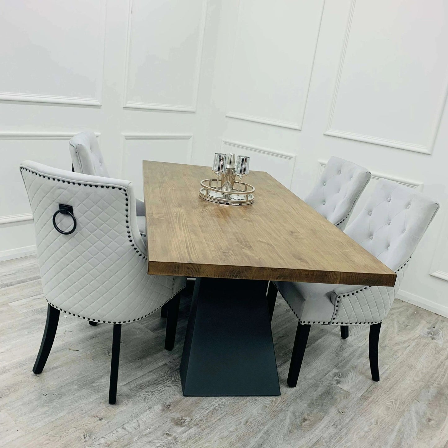 Axel 1.8m Dining Set - Luxe Dining Company 4 Chairs Dining Sets