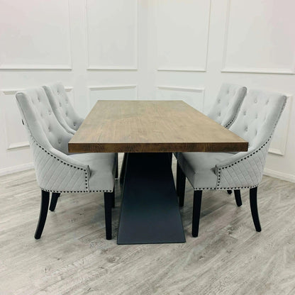 Axel 1.8m Dining Set - Luxe Dining Company 4 Chairs Dining Sets