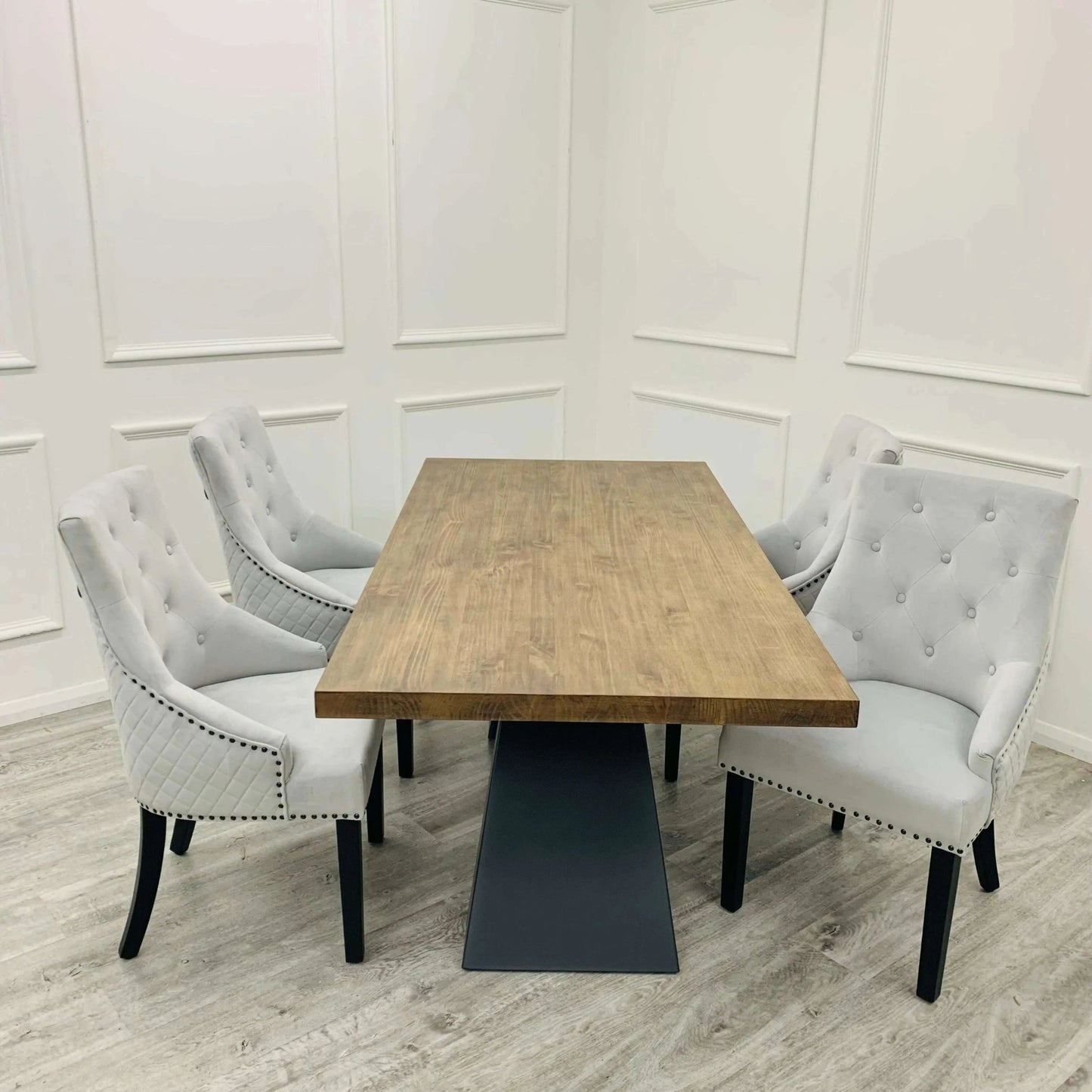 Axel 1.8m Dining Set - Luxe Dining Company 4 Chairs Dining Sets