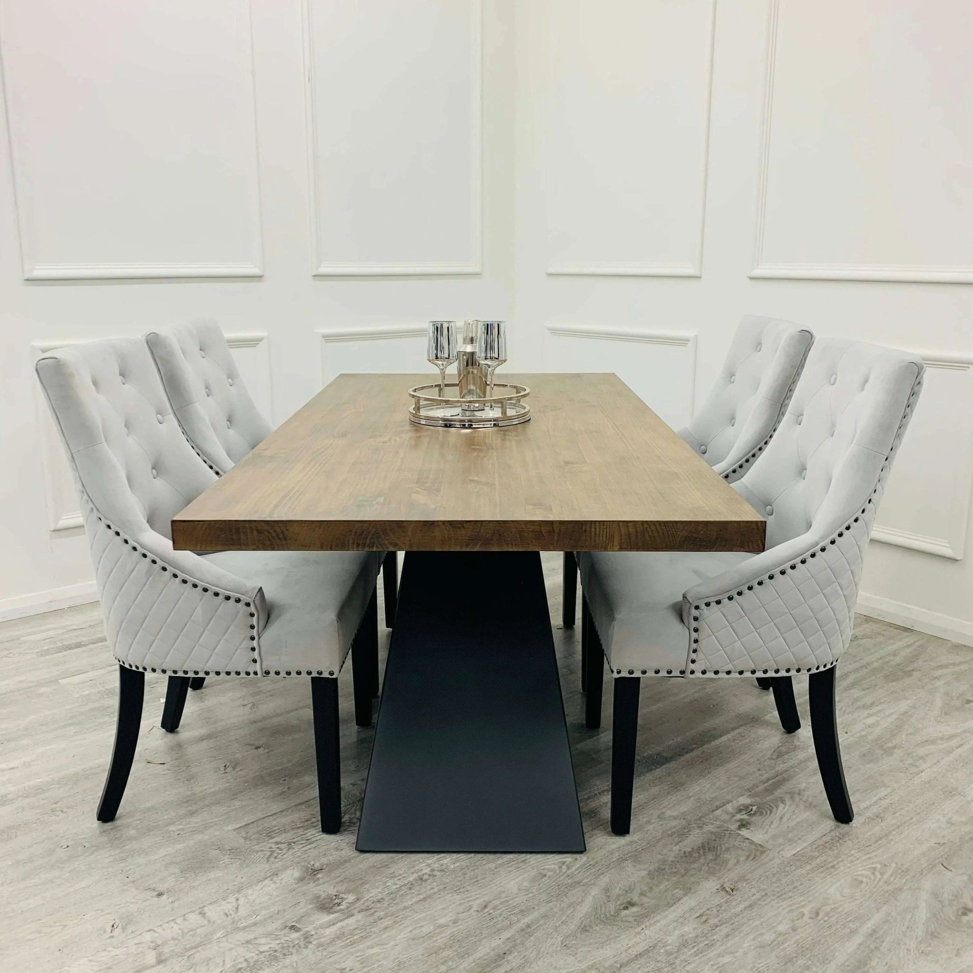 Axel 1.8m Dining Set - Luxe Dining Company 4 Chairs Dining Sets