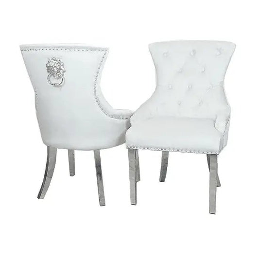 Megan Dining Chair - Luxe Dining Company Light Grey Velvet Dining Chair