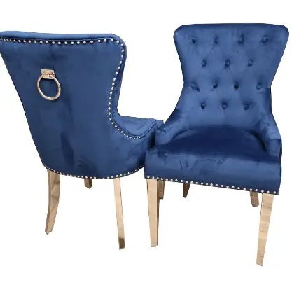 Megan Promo Chair - Luxe Dining Company Blue Velvet Dining Chair