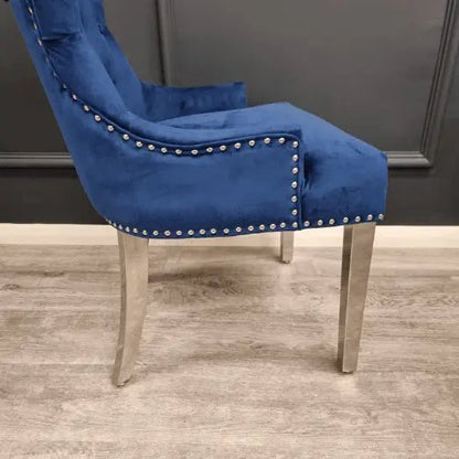 Megan Promo Chair - Luxe Dining Company Blue Velvet Dining Chair