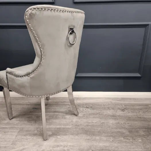 Megan Promo Chair - Luxe Dining Company Grey Velvet Dining Chair