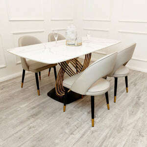 Luxe Dining Company:Orion 1.8M Polar White Sintered Stone Dining Set
